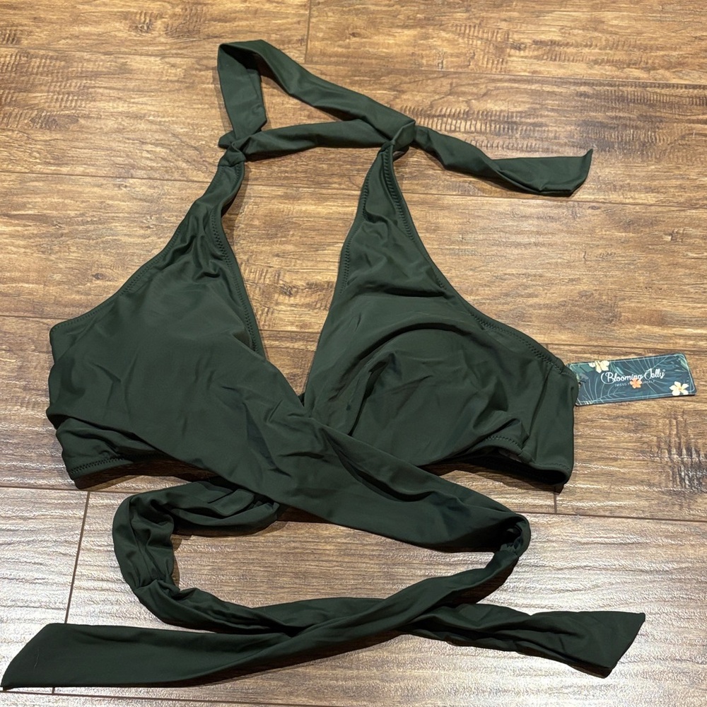 Chic Blooming Jelly hunter green Bikini Top